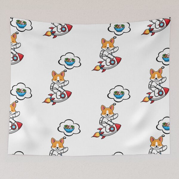 Item preview, Corgi To The Moon To Eat RAMEN ! designed and sold by SparrowLag.