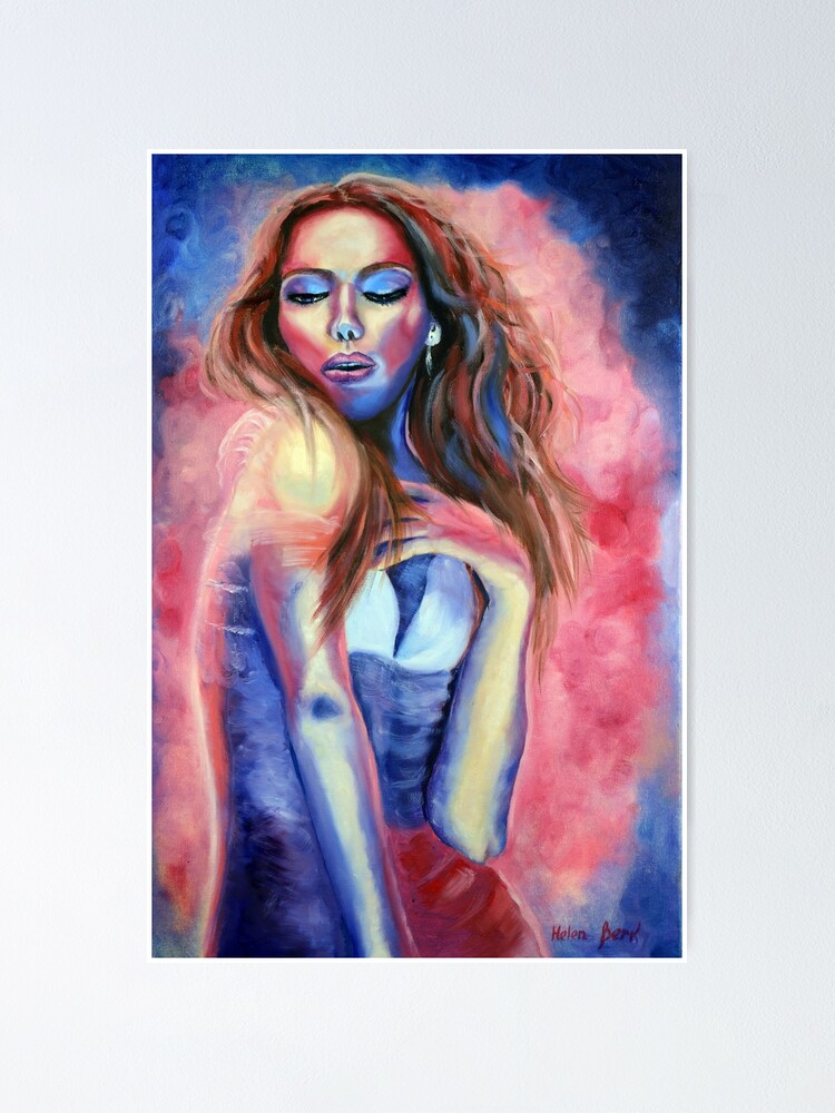 "Beautiful Woman Dancing Portrait Painted Hand Oil Painting Wall Art by