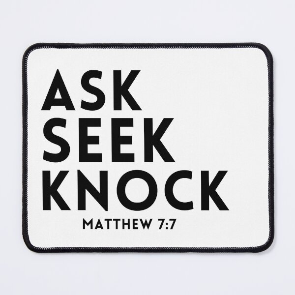 Item preview, Ask Seek Knock Matthew 7:7 black designed and sold by KingsManKind.
