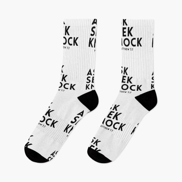 Item preview, Ask Seek Knock Matthew 7:7 black designed and sold by KingsManKind.
