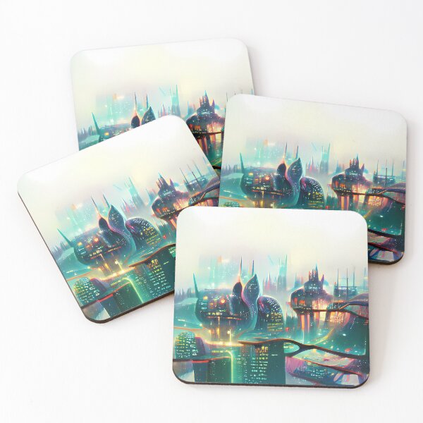 Item preview, Abstract Impression of a Vibrant Futuristic City designed and sold by Arkneer.