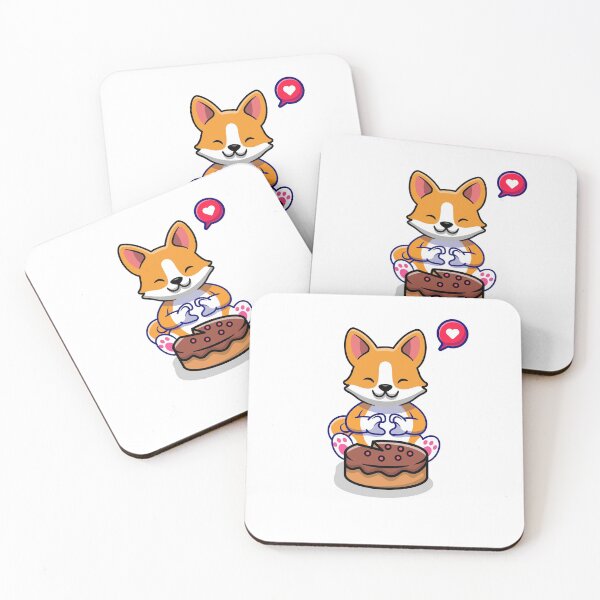 Item preview, Lindo Corgi Comiendo Pastel Chocolate designed and sold by SparrowLag.