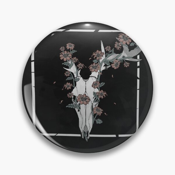 Item preview, Deer Skull with Flowers Aesthetic Print designed and sold by thatguymig.