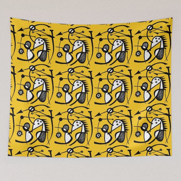 Item preview, " Gëstu Xam Xam" - Contemporary African Abstract Art Surrealist Design - Yellow designed and sold by Tony Cisse.