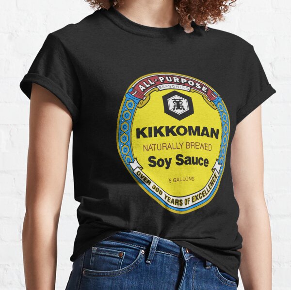 All Purpose Kikkoman Soy Sauce Print Design Men's Ideal Short Sleeve Black Funny Cotton T-Shirt Classic T-Shirt