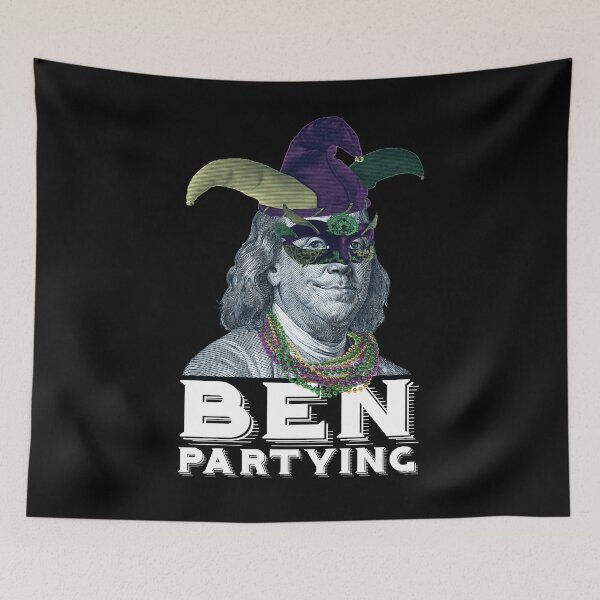 Item preview, Ben Partying Mardi Gras 2022 Benjamin Franklin Jester Hat designed and sold by Dressed For  Duty.