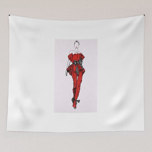 Item preview,  Woman Illustration Red Suit Art by Helen Berk designed and sold by HelenBerkArt.