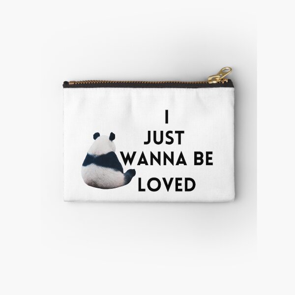 Item preview, I just wanna be loved qoute "feeling let down" cute sad panda, i wanna feeling love  designed and sold by maroon54.