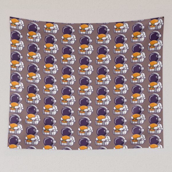 Item preview, cute astronaut eating burger cartoon    designed and sold by SpillTheHot.