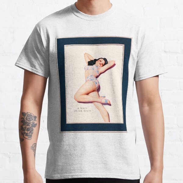 A Peach On The Beach by Enoch Bolles Vintage Illustration Remastered Xzendor7 Art Reproductions Classic T-Shirt