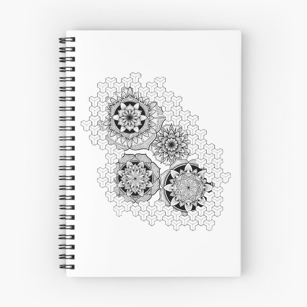 Item preview, 4 Mandalas behind a wall designed and sold by René Voortwist Pen and Ink art.