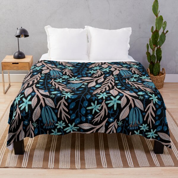 Item preview, blue leaves designed and sold by PotluckPrints.