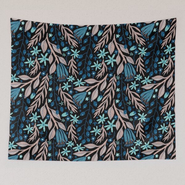 Item preview, blue leaves  designed and sold by PotluckPrints.