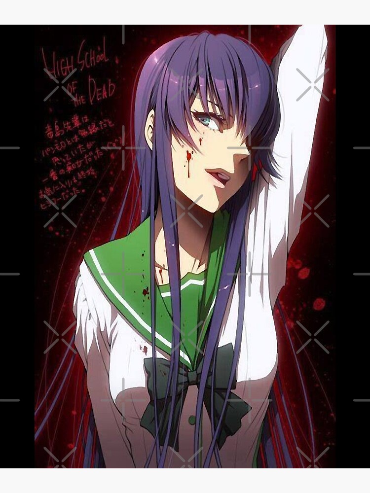 Athah Anime Highschool Of The Dead Shizuka Marikawa Alice Maresato Saya  Takagi Rei Miyamoto Saeko Busujima Weapon Blonde Pink Hair Purple Hair  Girls & Guns 13*19 inches Wall Poster Matte Finish Paper