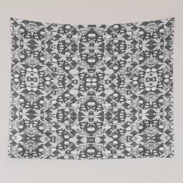 Item preview, Cryptocurrency money black and white pattern designed and sold by ivanoel.