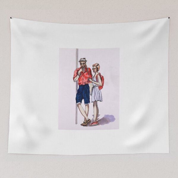 Item preview, Young People Talking Men Woman Sketch by Helen Berk designed and sold by HelenBerkArt.