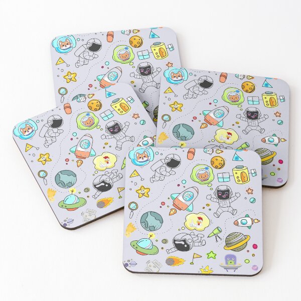 Item preview, Cartoon Space Pattern designed and sold by SilkenDove.