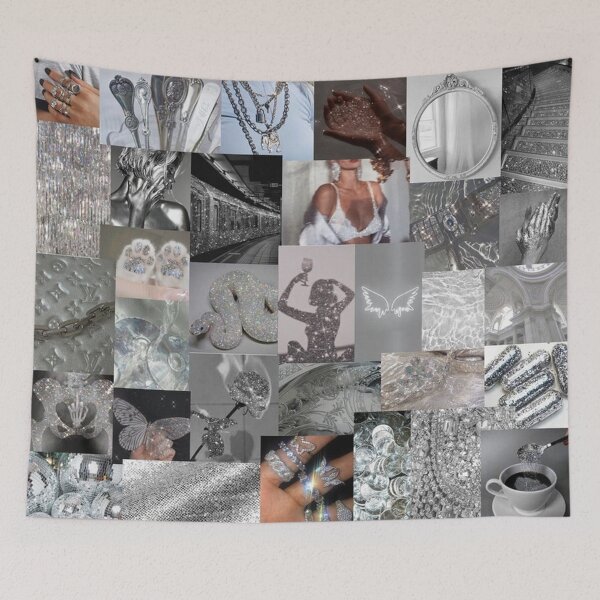 Item preview, silver aesthetic collage designed and sold by Kerstinbeyer.