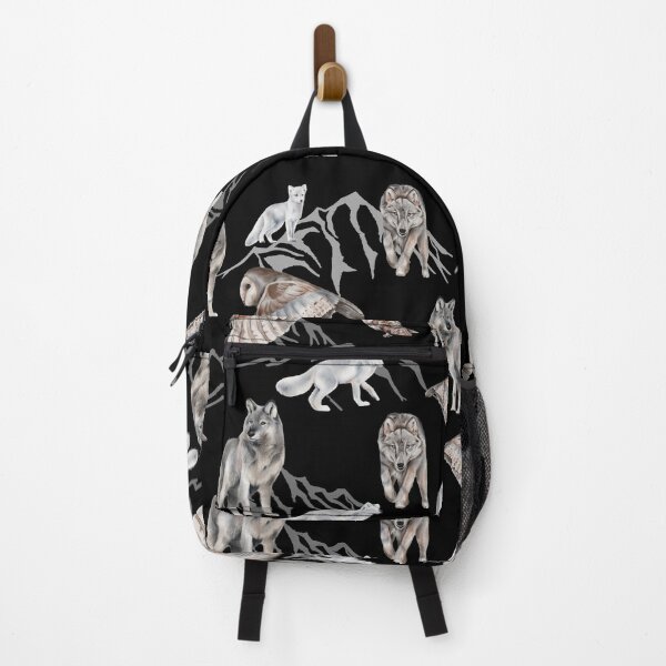 Item preview, Winter animals/ Mountain wolves and owl pattern Design designed and sold by BronikowskiART.