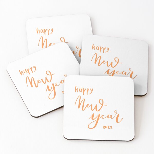 Item preview, Happy New Year 2022. Phrase. Orange Text. Calligraphy. End of the year designed and sold by AnaStickerD.