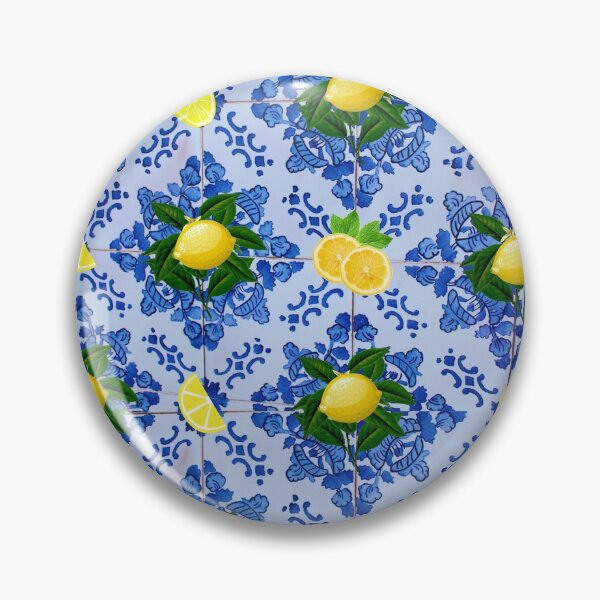 Item preview, Artistic Lemon on Blue Tile designed and sold by Amit khemani.