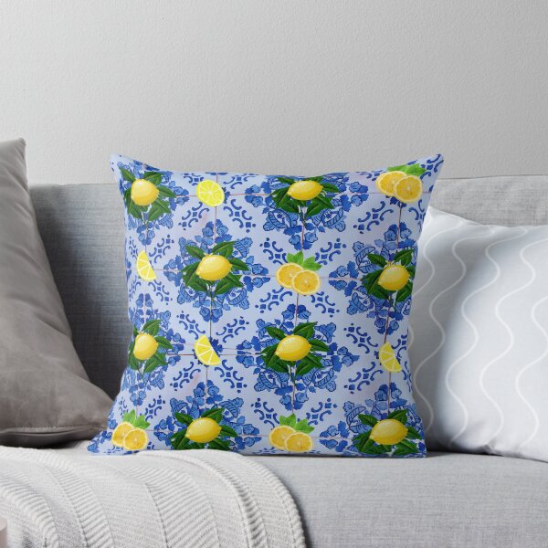 Item preview, Artistic Lemon on Blue Tile designed and sold by Amit khemani.