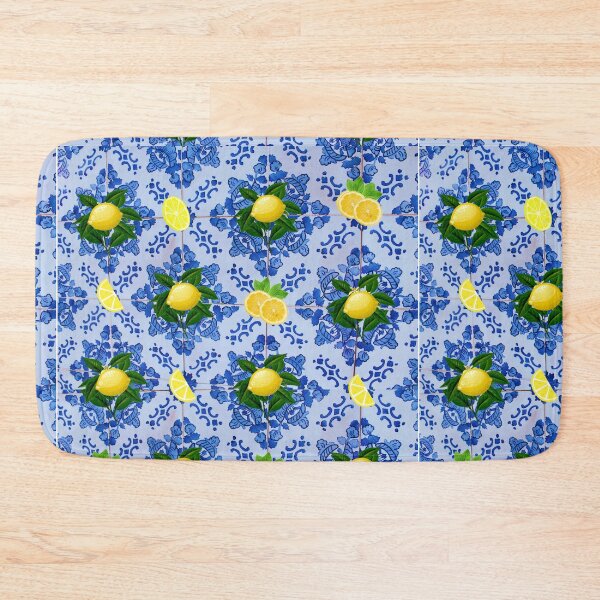 Item preview, Artistic Lemon on Blue Tile designed and sold by Amit khemani.