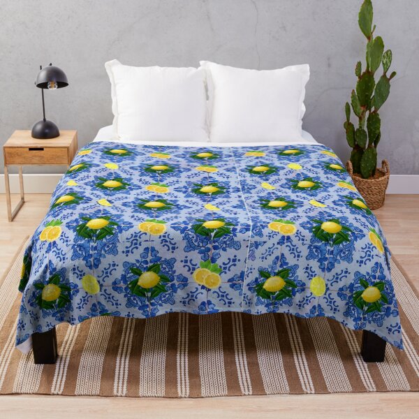 Item preview, Artistic Lemon on Blue Tile designed and sold by Amit khemani.