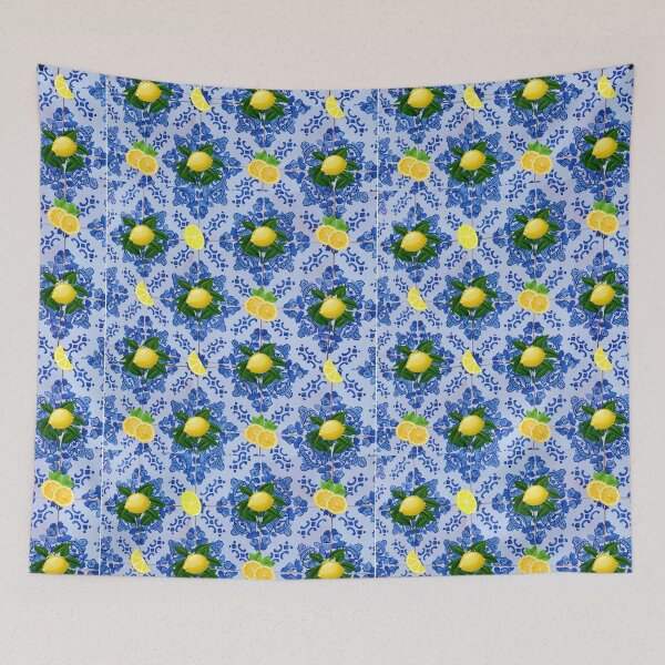 Item preview, Artistic Lemon on Blue Tile designed and sold by Amit khemani.