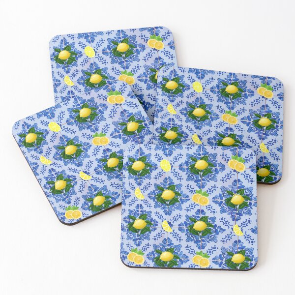 Item preview, Artistic Lemon on Blue Tile designed and sold by Amit khemani.