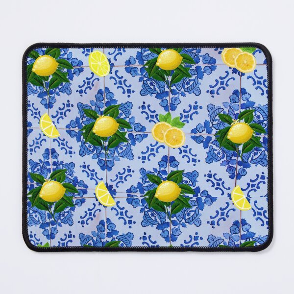 Item preview, Artistic Lemon on Blue Tile designed and sold by Amit khemani.