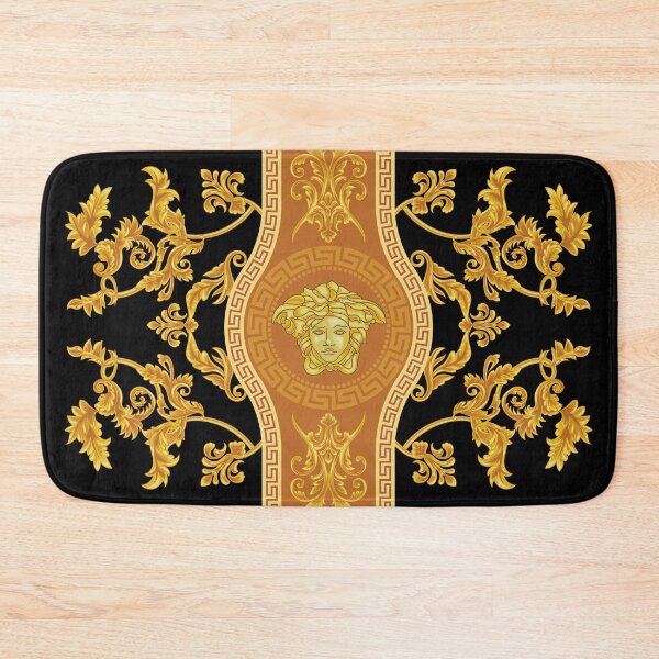Golden Damask Artwork - Greek inspired design Bath Mat