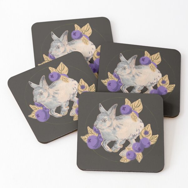 Item preview, arctic bunny running through blueberries and mint designed and sold by captainringtail.