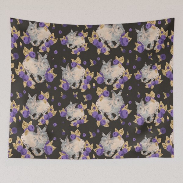 Item preview, arctic bunny running through blueberries and mint designed and sold by CaptainRingtail.