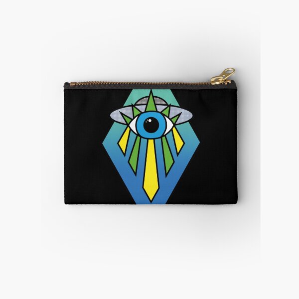 Item preview, Illuminati Pyramid UFO Evil Eye Art Deco Geometric Diamond Shape Green Blue Sea Sky Space designed and sold by Ciara Shortall.