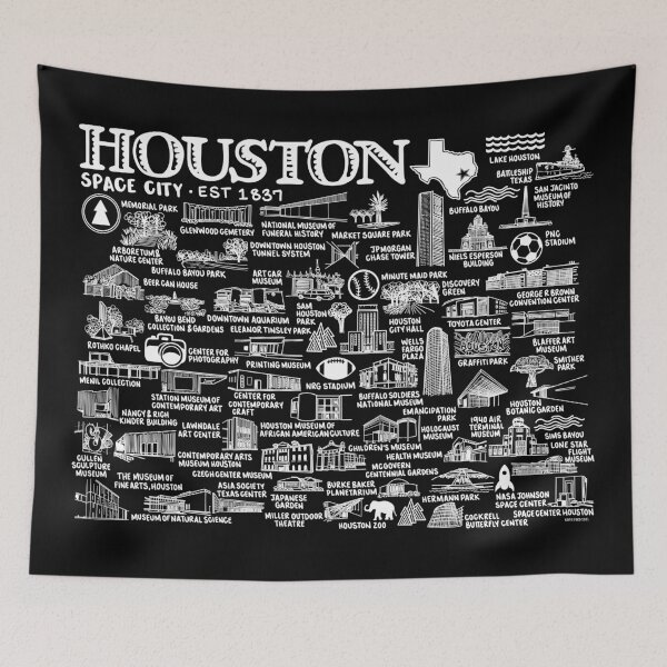 Artikelvorschau, Houston Texas Karte entworfen und verkauft von fiberandgloss.