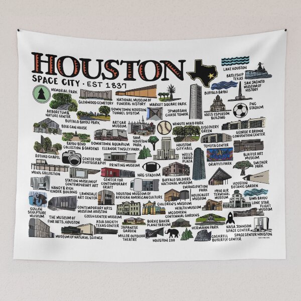Item preview, Mapa de Houston, Texas designed and sold by fiberandgloss.