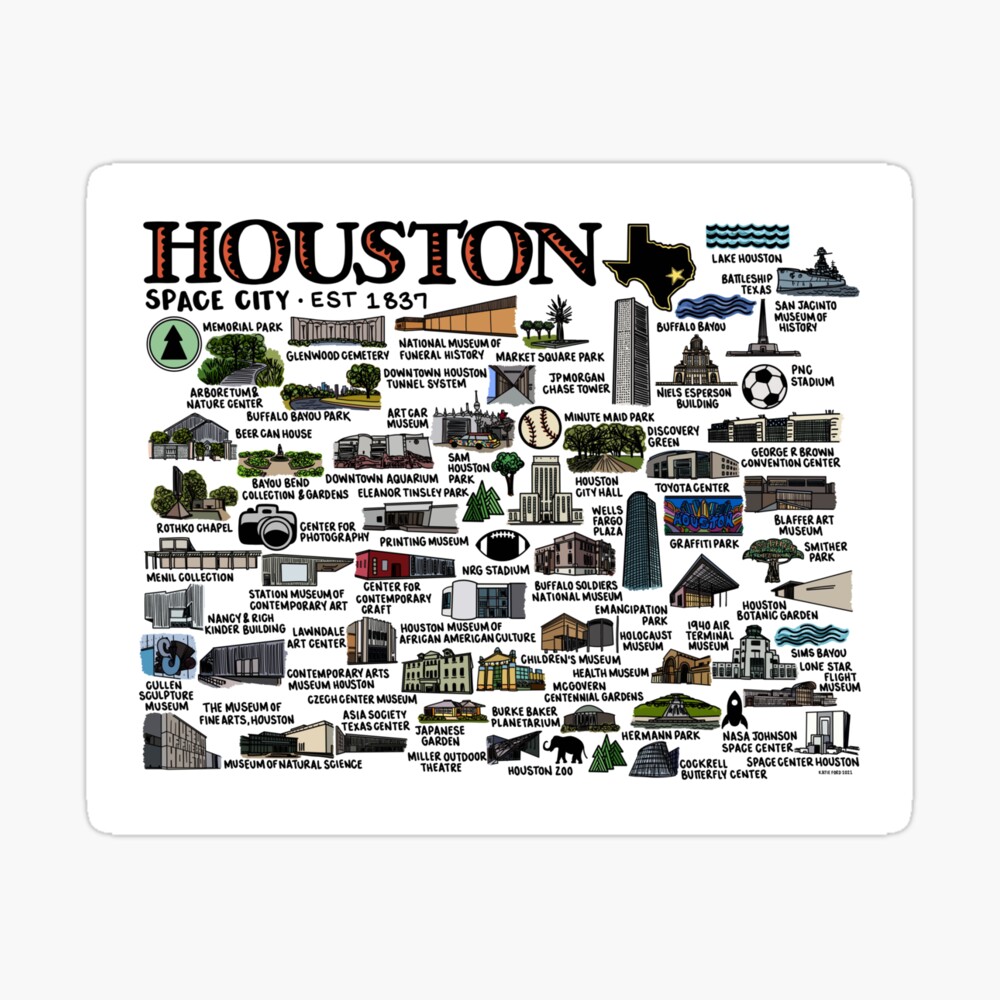 Space City Houston Est 1837 Texas Poster