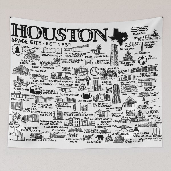 Artikelvorschau, Houston Texas Karte entworfen und verkauft von fiberandgloss.
