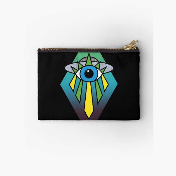 Item preview, UFO Eye Art Deco Geometric Diamond Shape Dark Green Blue Sea Sky Space Illuminati Pyramid designed and sold by Ciara Shortall.