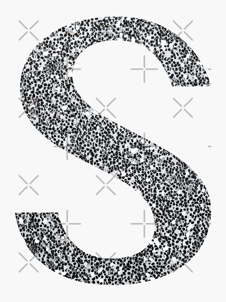 Silver Glitter Gem Letter Stickers