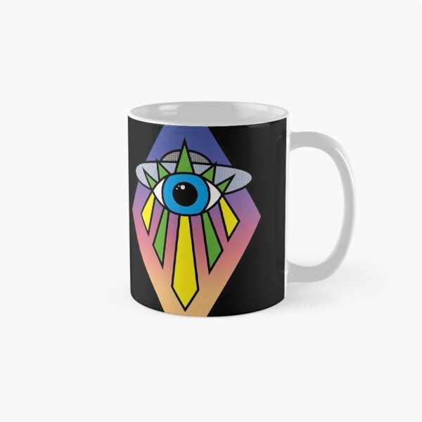 Item preview, UFO Evil Eye Art Deco Geometric Diamond Shape sunset Sky Space Illuminati Pyramid  designed and sold by Ciara Shortall.