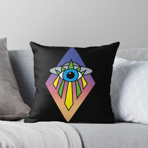 Item preview, UFO Evil Eye Art Deco Geometric Diamond Shape sunset Sky Space Illuminati Pyramid  designed and sold by Ciara Shortall.