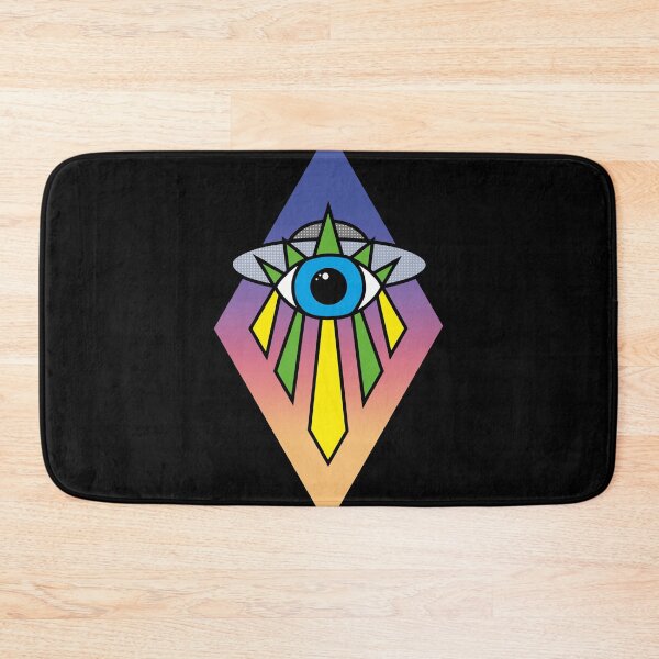 Item preview, UFO Evil Eye Art Deco Geometric Diamond Shape sunset Sky Space Illuminati Pyramid  designed and sold by Ciara Shortall.