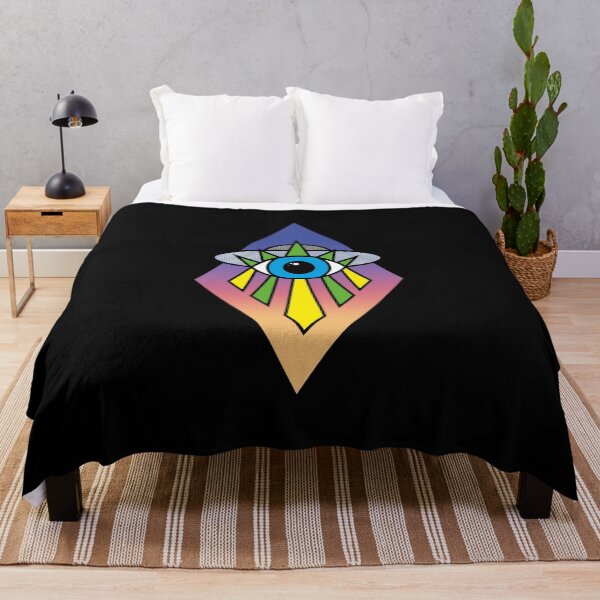 Item preview, UFO Evil Eye Art Deco Geometric Diamond Shape sunset Sky Space Illuminati Pyramid  designed and sold by Ciara Shortall.