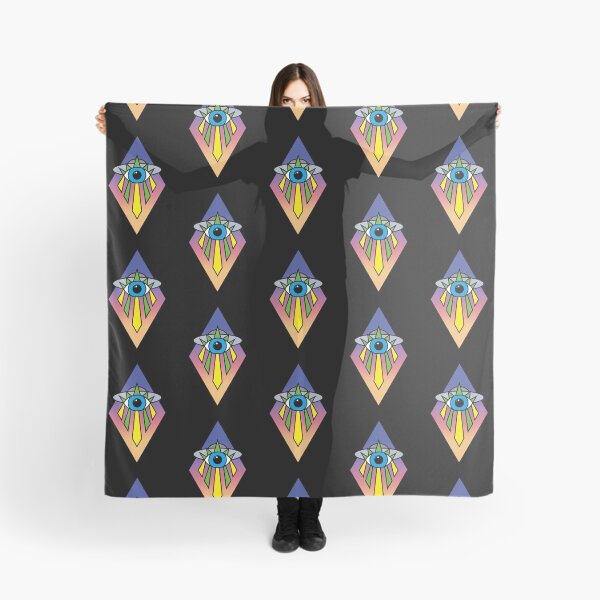 Item preview, UFO Evil Eye Art Deco Geometric Diamond Shape sunset Sky Space Illuminati Pyramid designed and sold by Ciara Shortall.