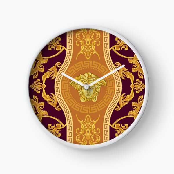 Golden Damask Artwork - Greek inspired design Clock