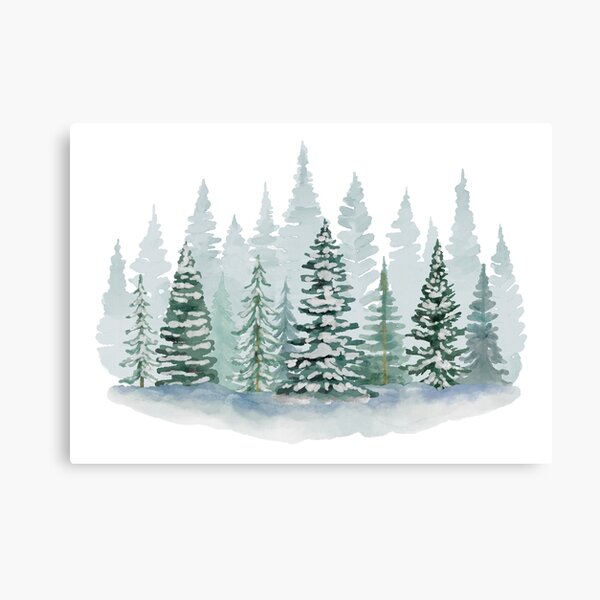 Item preview, Snowy Trees, White Art, Watercolor designed and sold by rurudesign.