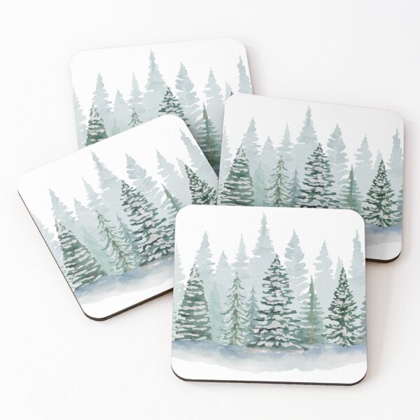 Item preview, Snowy Trees, White Art, Watercolor designed and sold by rurudesign.